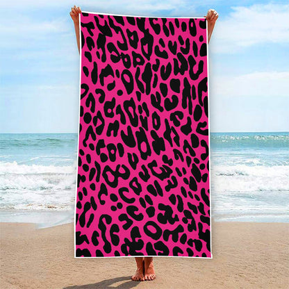 Hot Pink Leopard Print Beach Towel