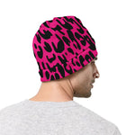 Hot Pink Leopard Print Beanie