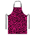 Hot Pink Leopard Print Bib Apron With Pocket