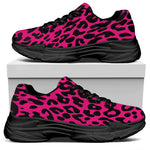 Hot Pink Leopard Print Black Chunky Shoes