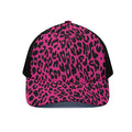 Hot Pink Leopard Print Black Mesh Trucker Hat