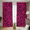 Hot Pink Leopard Print Dimout Pencil Pleat Curtains