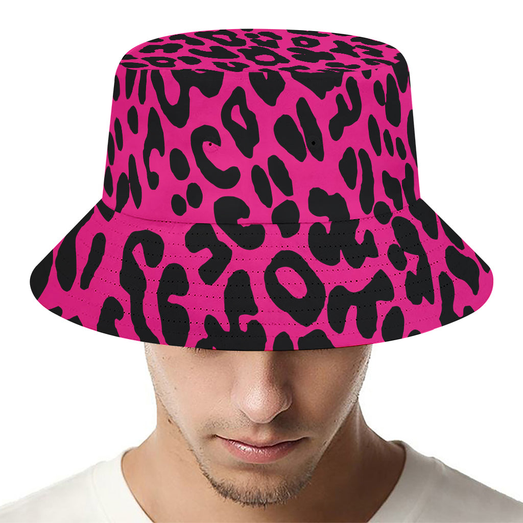 Hot Pink Leopard Print Bucket Hat