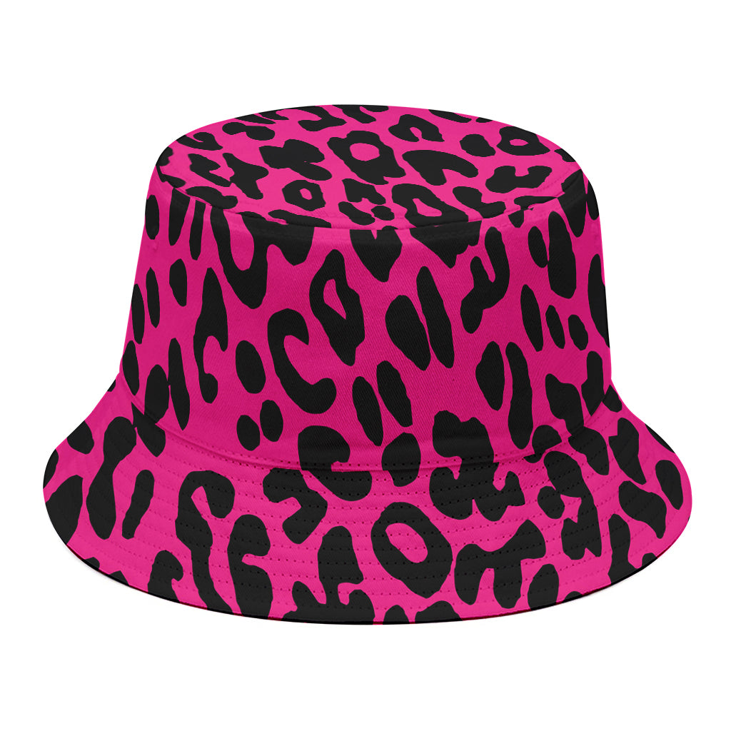 Hot Pink Leopard Print Bucket Hat