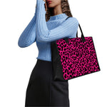 Hot Pink Leopard Print Canvas Tote Bag