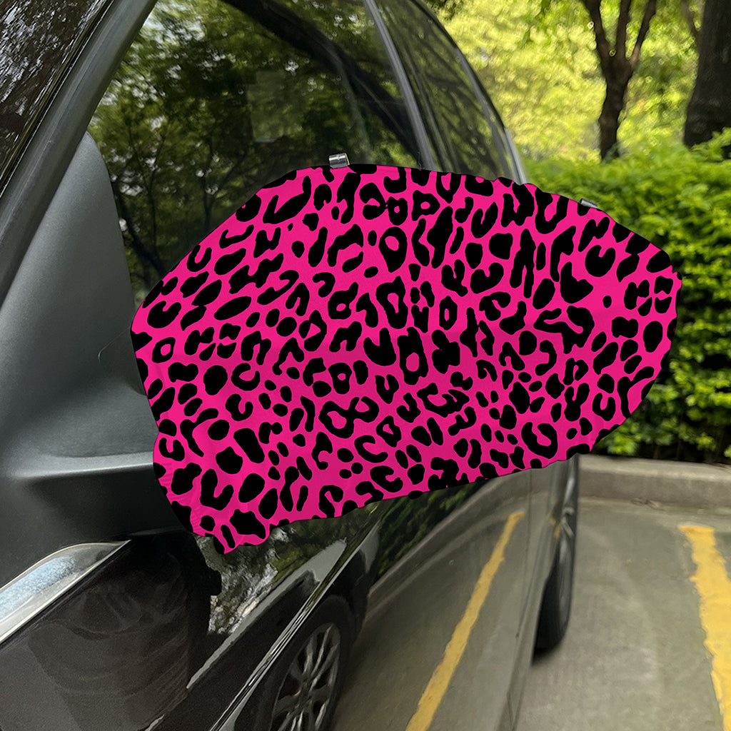 Hot Pink Leopard Print Car Side Mirror Covers