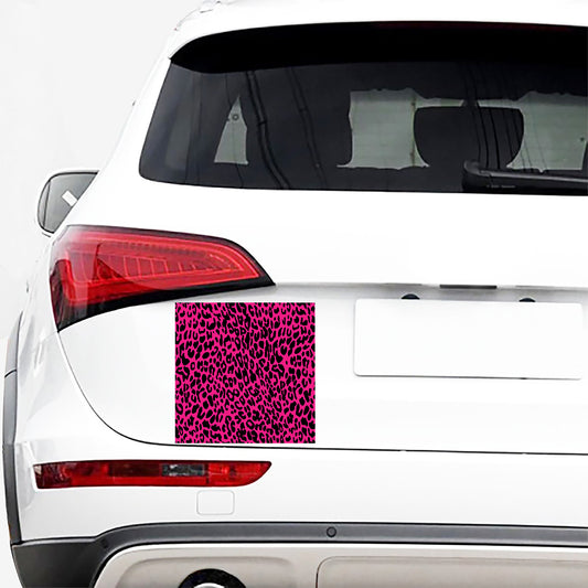Hot Pink Leopard Print Car Sticker