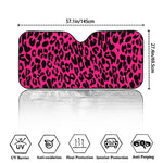 Hot Pink Leopard Print Car Windshield Sun Shade