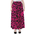 Hot Pink Leopard Print Chiffon Maxi Skirt