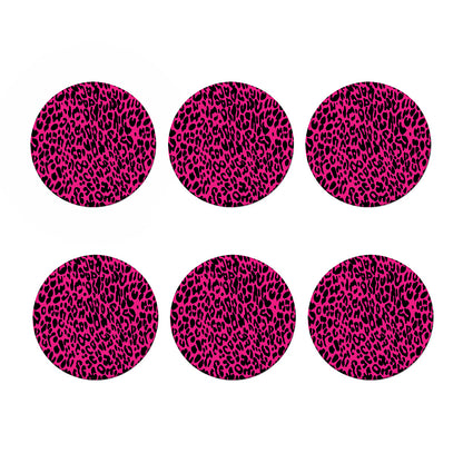 Hot Pink Leopard Print Coaster Set