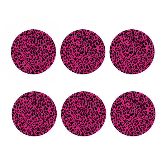 Hot Pink Leopard Print Coaster Set