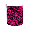 Hot Pink Leopard Print Collapsible Laundry Basket