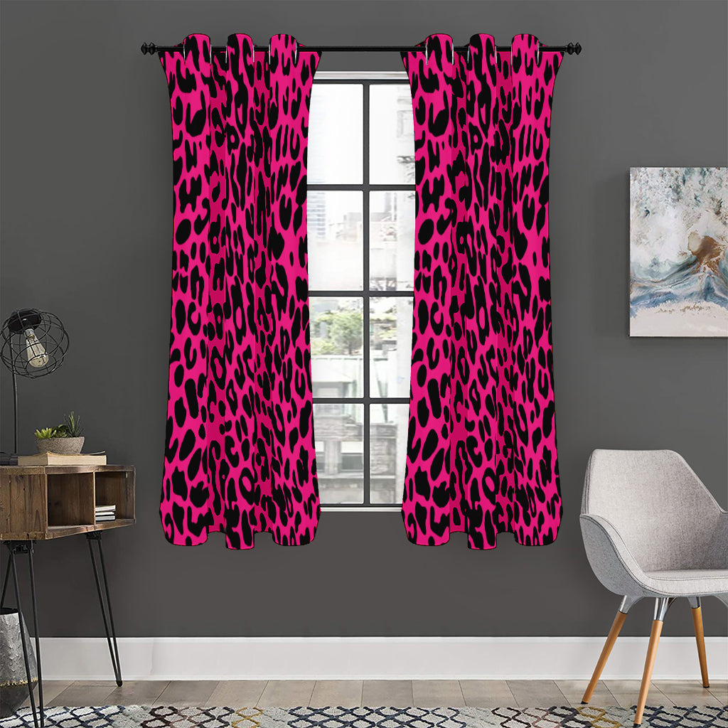 Hot Pink Leopard Print Curtain