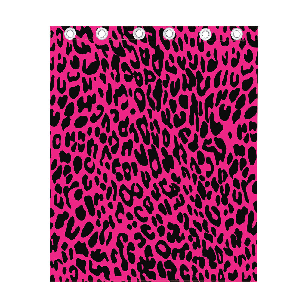 Hot Pink Leopard Print Curtain