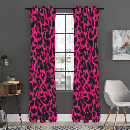 Hot Pink Leopard Print Curtain