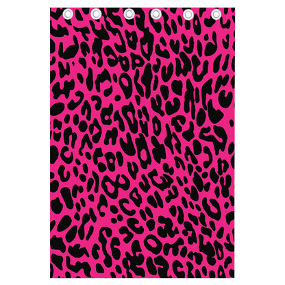Hot Pink Leopard Print Curtain