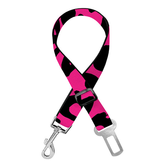 Hot Pink Leopard Print Dog Seat Belt
