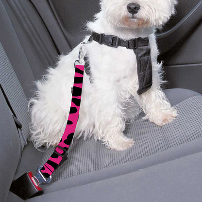 Hot Pink Leopard Print Dog Seat Belt