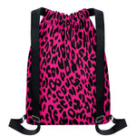 Hot Pink Leopard Print Drawstring Backpack
