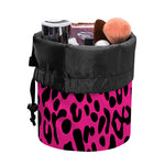 Hot Pink Leopard Print Drawstring Makeup Bag