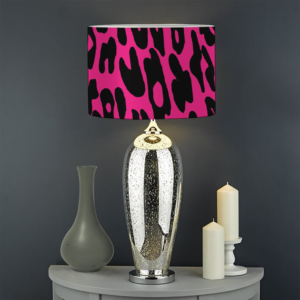 Hot Pink Leopard Print Drum Lamp Shade
