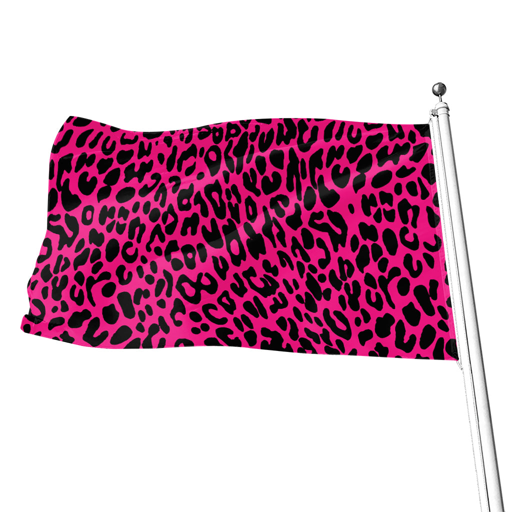 Hot Pink Leopard Print Flag