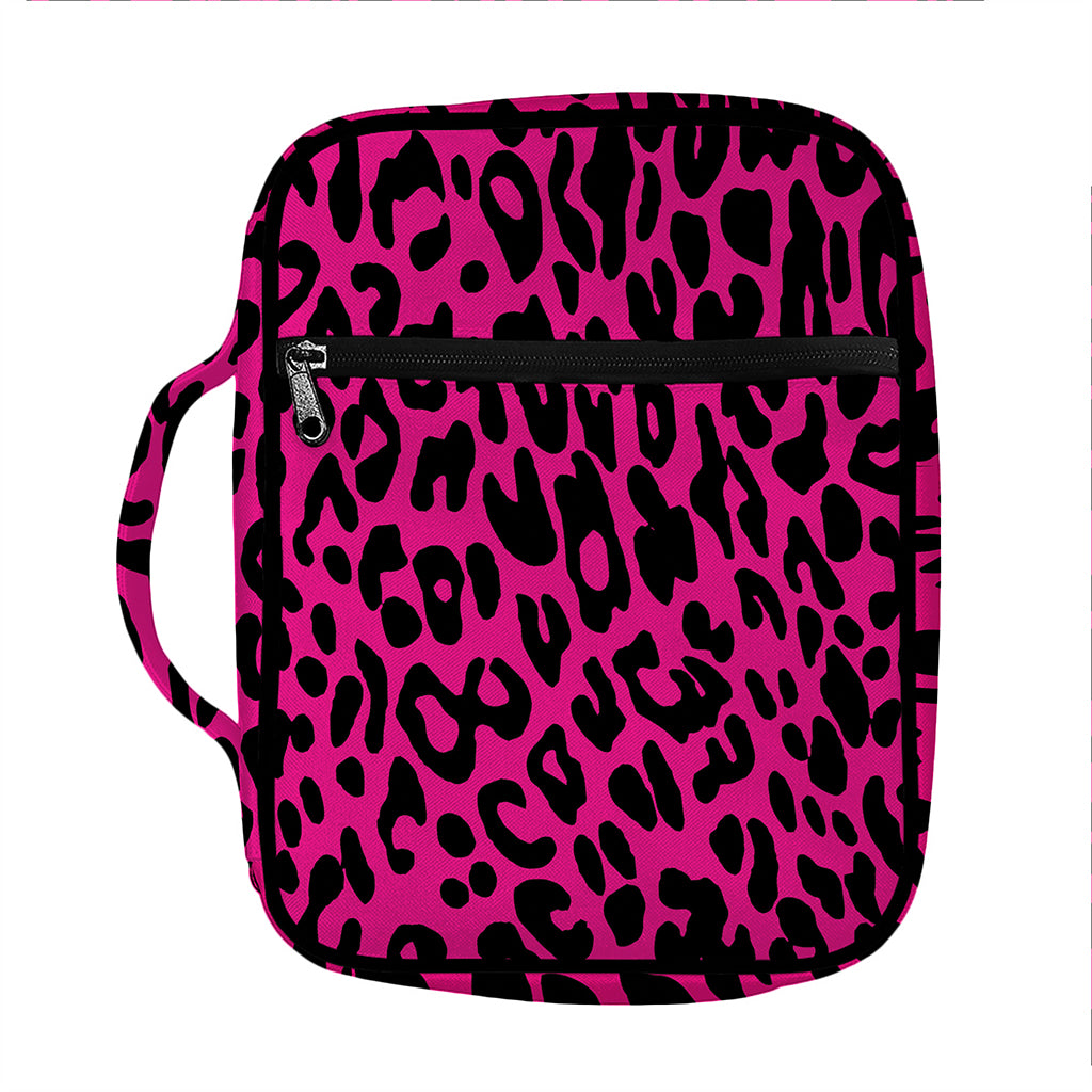 Hot Pink Leopard Print Front Pocket Bible Bag