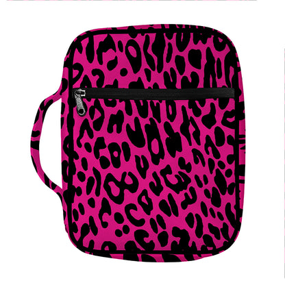 Hot Pink Leopard Print Front Pocket Bible Bag