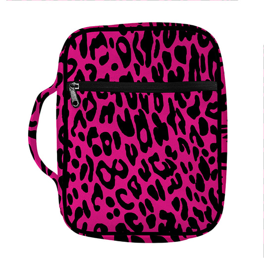 Hot Pink Leopard Print Front Pocket Bible Bag