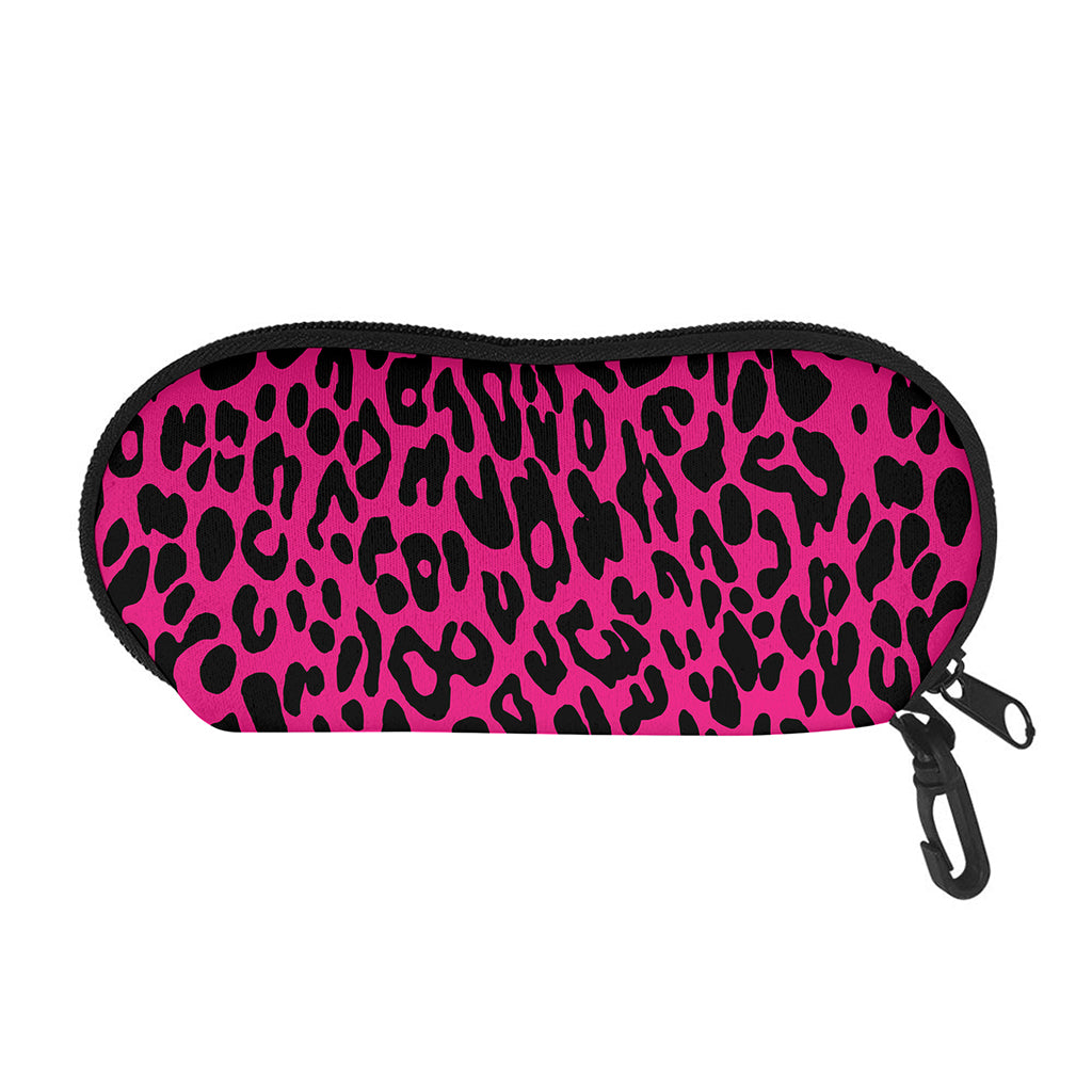 Hot Pink Leopard Print Glasses Case