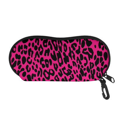Hot Pink Leopard Print Glasses Case
