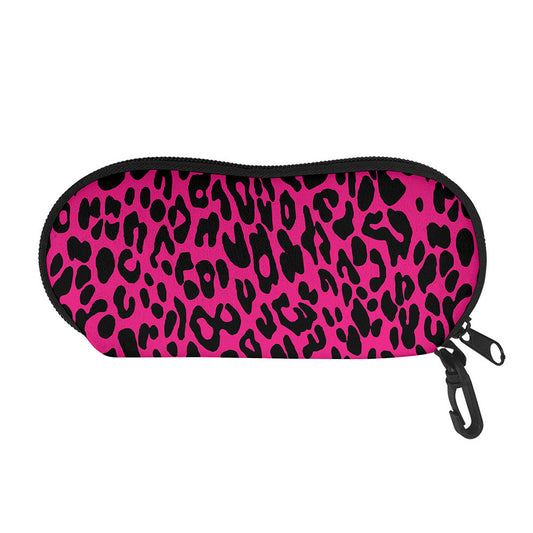 Hot Pink Leopard Print Glasses Case