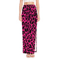 Hot Pink Leopard Print High Slit Maxi Skirt