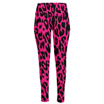 Hot Pink Leopard Print High-Waisted Pocket Leggings
