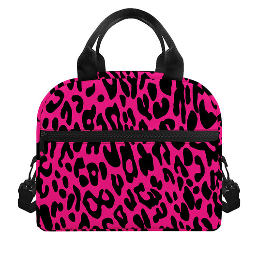 Hot Pink Leopard Print Insulated Lunch Bag