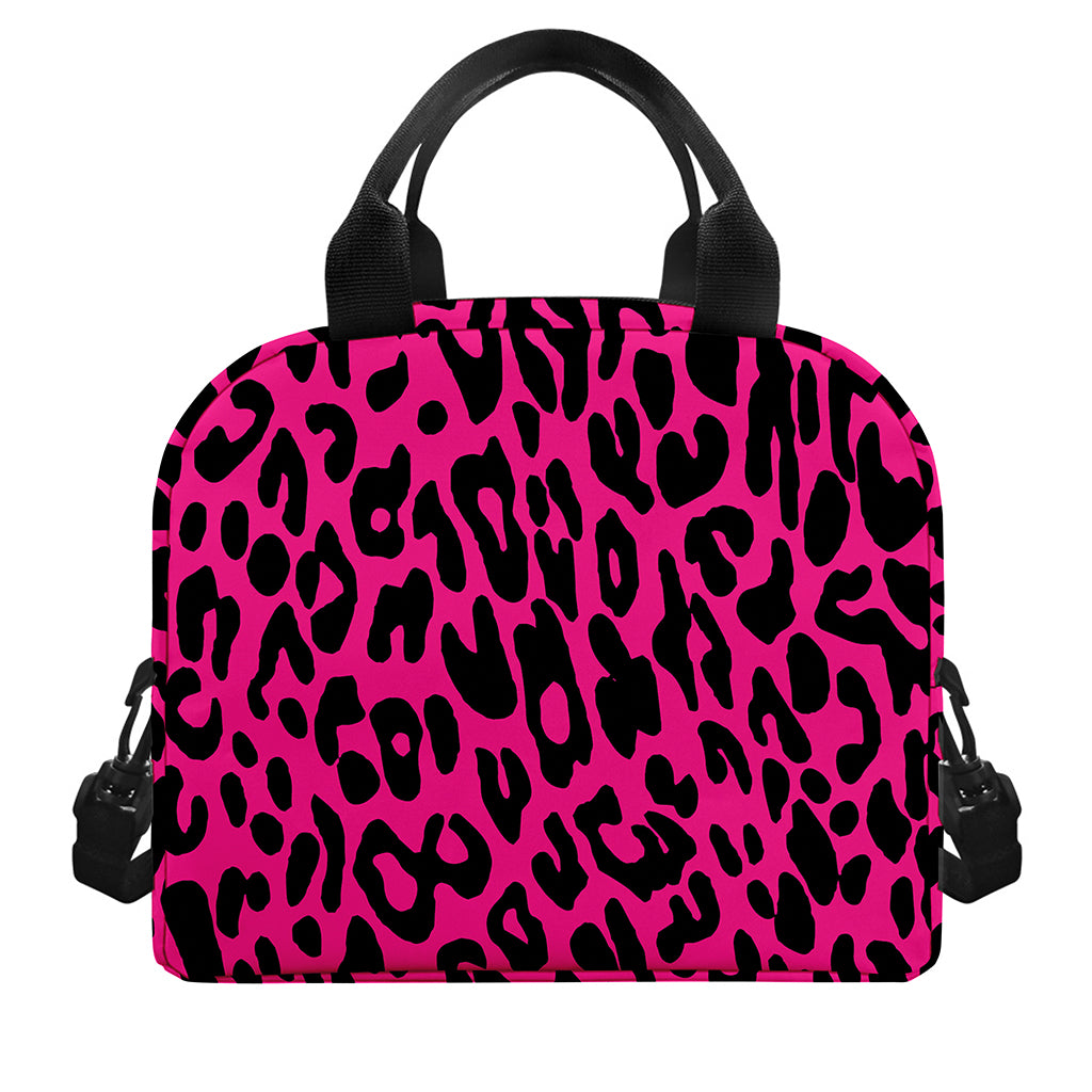 Hot Pink Leopard Print Insulated Lunch Bag