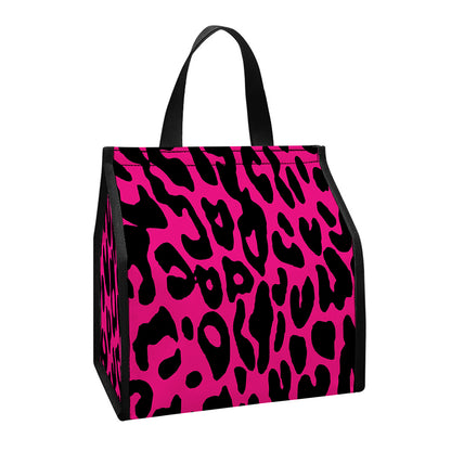 Hot Pink Leopard Print Insulated Lunch Tote