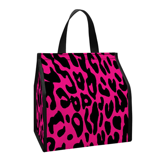 Hot Pink Leopard Print Insulated Lunch Tote