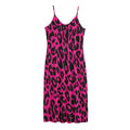 Hot Pink Leopard Print Jersey Midi Cami Dress