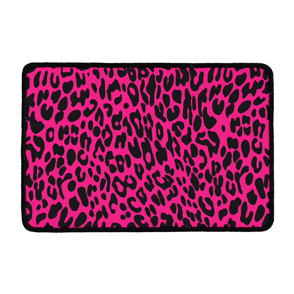 Hot Pink Leopard Print Kitchen Mat