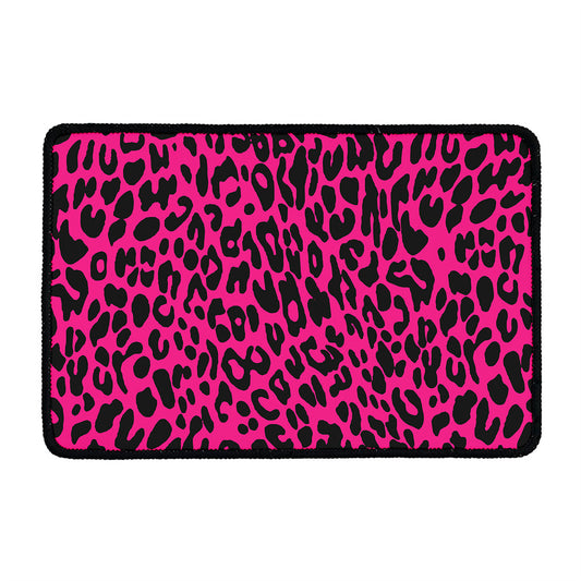 Hot Pink Leopard Print Kitchen Mat