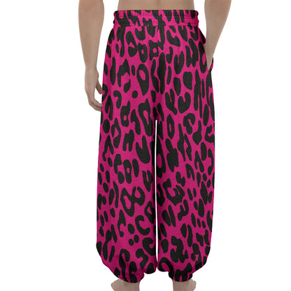 Hot Pink Leopard Print Lantern Pants