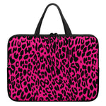 Hot Pink Leopard Print Laptop Sleeve With Handle
