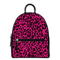 Hot Pink Leopard Print Leather Backpack