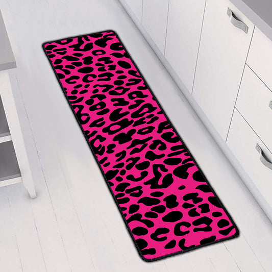 Hot Pink Leopard Print Long Kitchen Mat