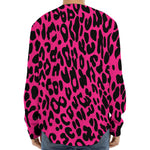 Hot Pink Leopard Print Long Sleeve Baseball Jersey