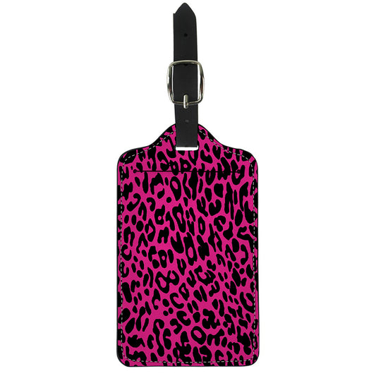 Hot Pink Leopard Print Luggage Tag