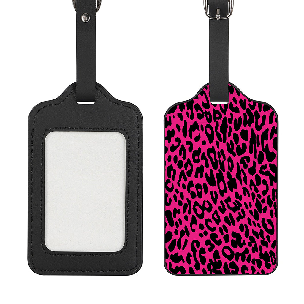 Hot Pink Leopard Print Luggage Tag