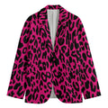 Hot Pink Leopard Print Men's Blazer