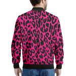 Hot Pink Leopard Print Men's Bomber Jacket